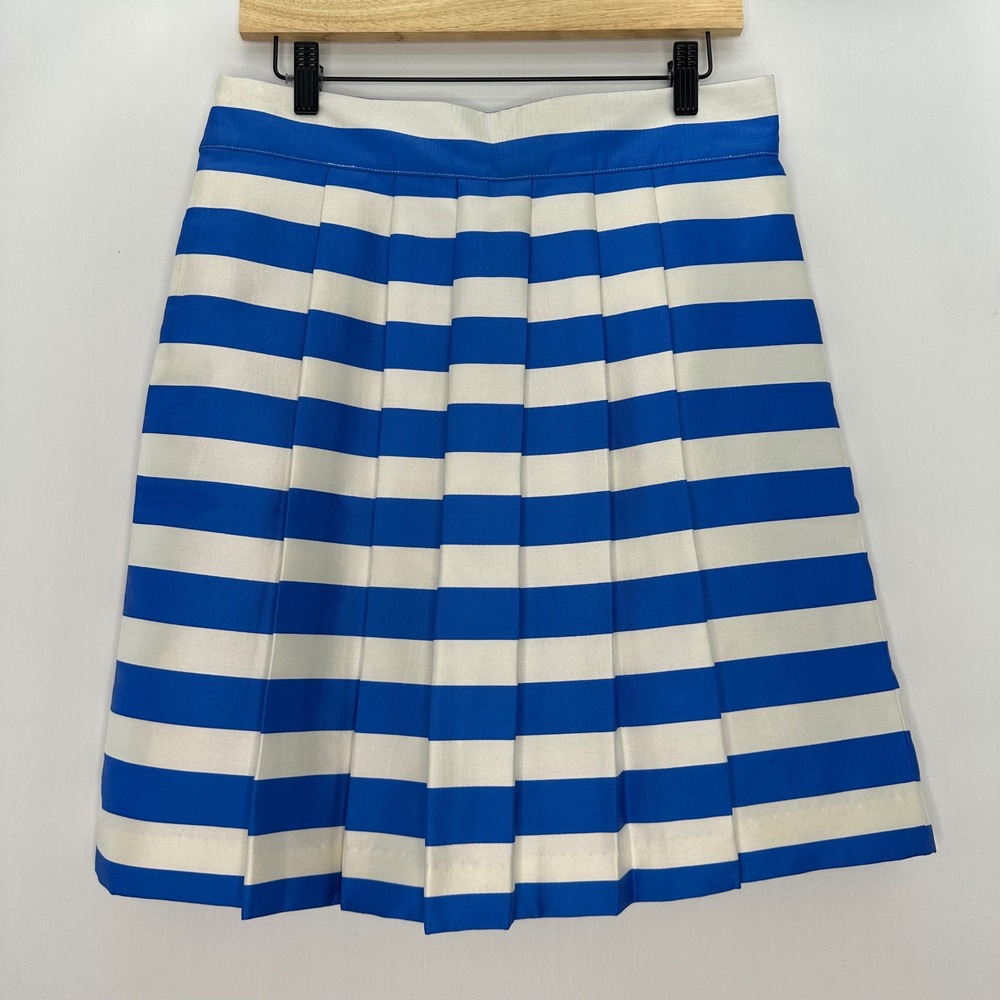 Michael Kors ARCHIVE PIECE Pleated Nautical Stripe Skirt Blue White Preppy Sz 8 - Picture 5 of 10
